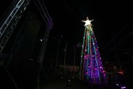 Encienden árbol de Navidad en Zaragoza