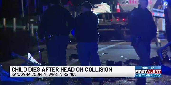 Child dies after head-on collision