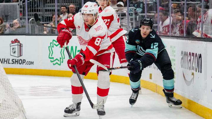 Kane breaks tie late in 3rd, Red Wings rally to top Kraken