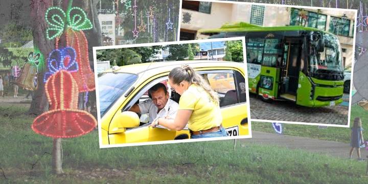 Nuevos horarios y rutas de TransMusical por alumbrado navideño en Ibagué; confirman cambios en tarifas de taxi para diciembre