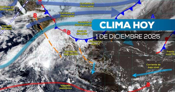 ¿Cómo afectará el frente frío 17 en México? Consulta el clima hoy 1 de diciembre