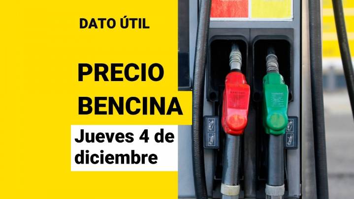 ¿Cuál es el valor de la bencina este jueves 4 de diciembre?