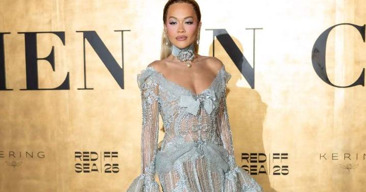 Rita Ora’s Fully Sheer Elie Saab Dress Boasts Lace, Bows & Other Details