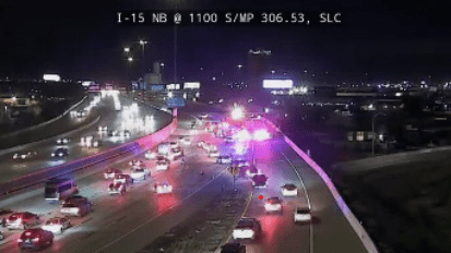 Crash blocks multiple lanes on I-15 northbound in Salt Lake City