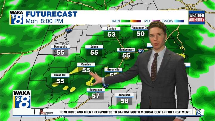 Cloudy, cool Monday; Widespread rain late Monday into Tuesday