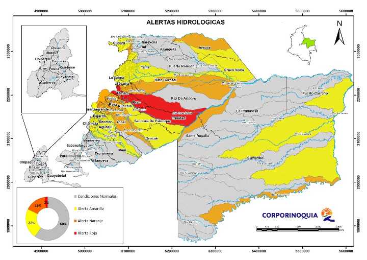 Corporinoquia presenta reporte de alertas por temporada de lluvias en su jurisdicción