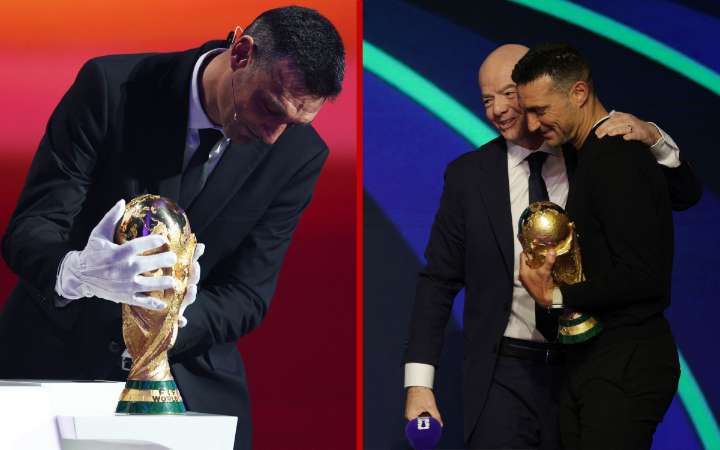 FIFA pide a Scaloni, actual campeón del mundo, usar guantes para tocar la Copa del Mundo; Infantino se disculpa