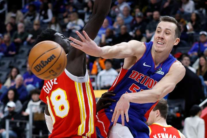 Pistons use balanced scoring to pummel Hawks at home