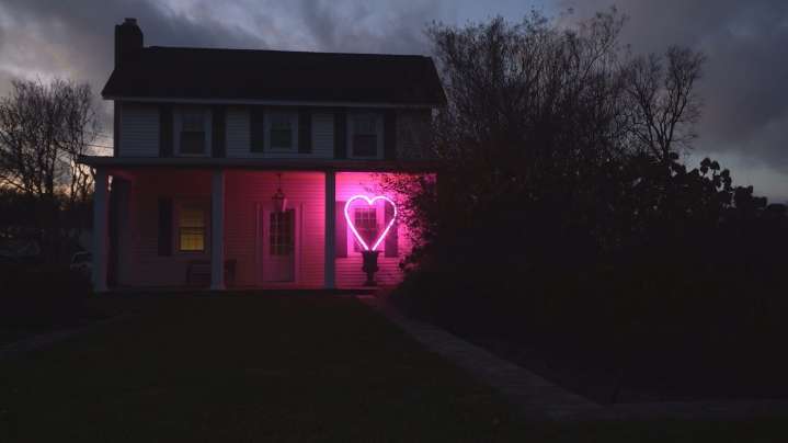 Maryland landscaper turns scrap metal into a 24/7 beacon of love