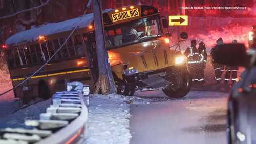 McHenry School District school bus crash: Children, driver not hurt after striking utility pole near Colby Point Road, Justen Road