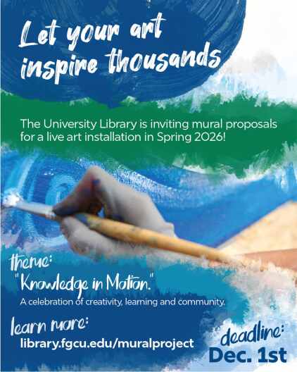 Mural to be painted this spring inside Florida Gulf Coast University library by student applicants