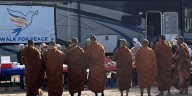 Buddhist monks spread message of peace in Jonesville stop