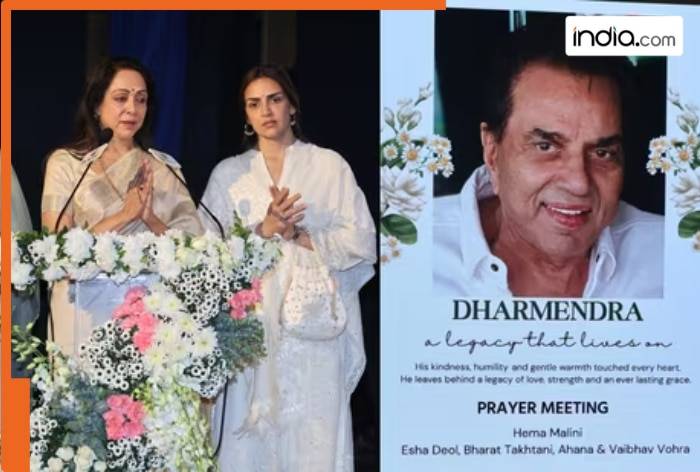 'Jis shaks ke saath..: Hema Malini breaks down while remembering her late husband Dharmendra, at his prayer meet