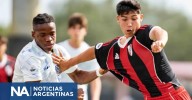 Dos juveniles de River saludaron a su ídolo Messi en plena Messi Cup y el momento explotó en redes