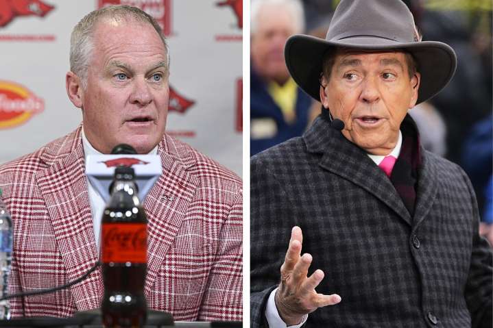 Arkansas athletic director Yurachek responds to Saban’s criticism with humor