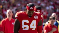 Chiefs OL Wanya Morris carted to locker room after suffering injury on first play