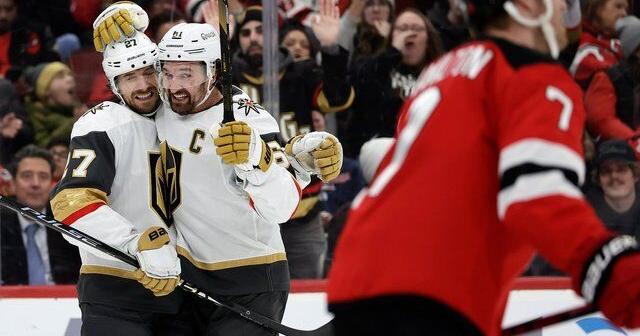 Theodore has goal and assist, Schmid gets shutout as Golden Knights beat Devils 3