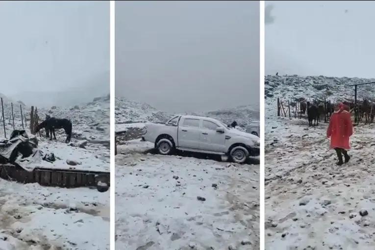 A semanas del inicio del verano, se registró una intensa nevada en Mendoza