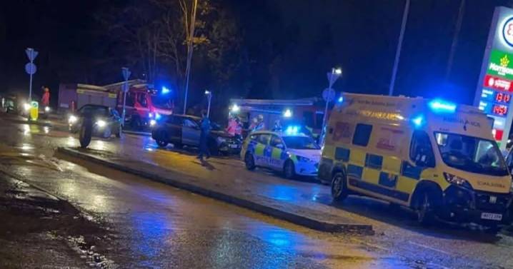 Road taped off and emergency crews called following incident