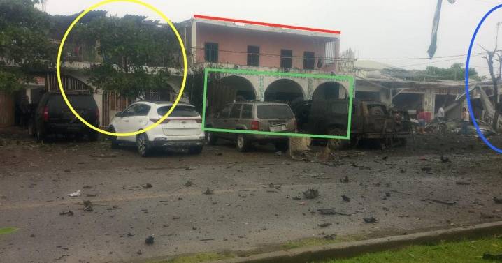 Eran policías municipales tres de los muertos en explosión de coche bomba en Coahuayana