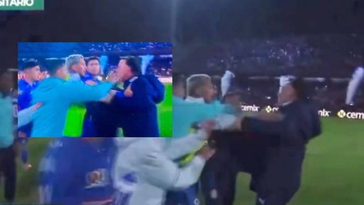 Gabriel Milito recibe cachetada de miembro de Cruz Azul tras derrota de Chivas