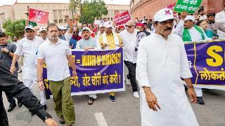 ‘Vote chori’ protest in Delhi turns controversial over slogans against PM Modi