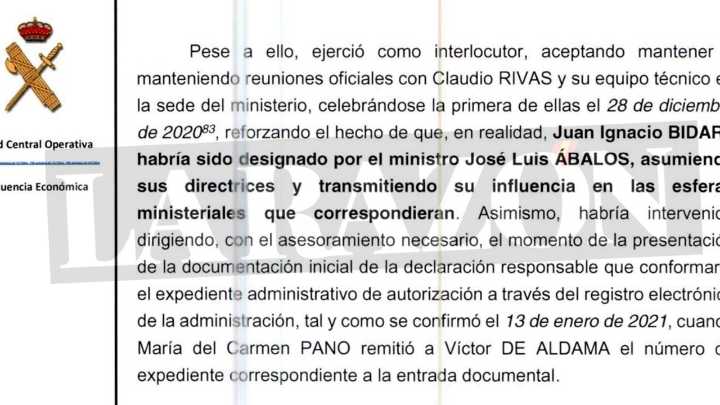 Ábalos medió para que los jefes de gabinete de Maroto y Ribera beneficiaran a la empresa de Aldama, según la UCO