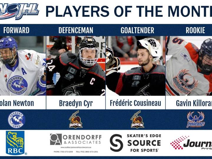 Timmins Rock dominate NOJHL’s November Players of the Month