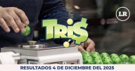 Resultados del Tris de hoy 4 de diciembre del 2025. Ve aquí los números ganadores