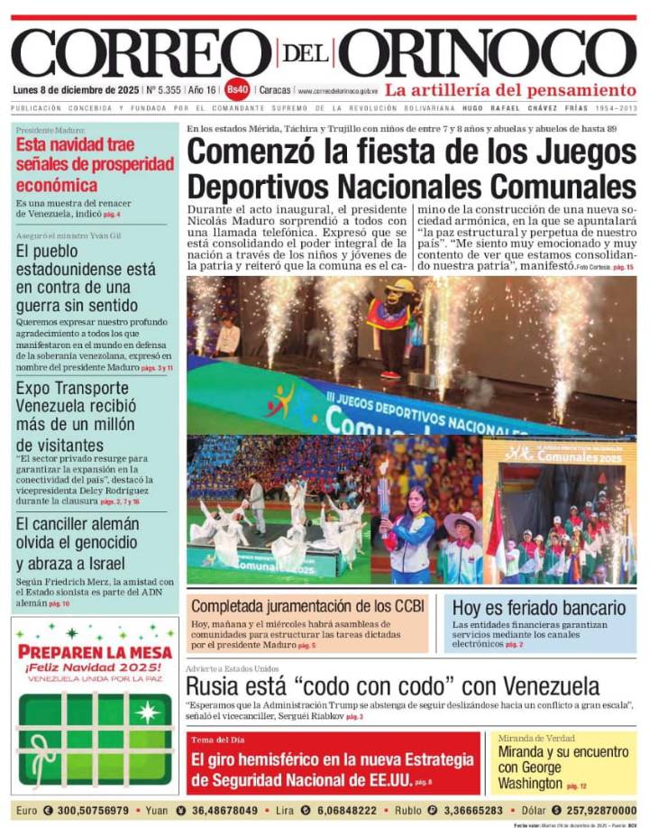 Edición Impresa Correo del Orinoco N° 5.355
