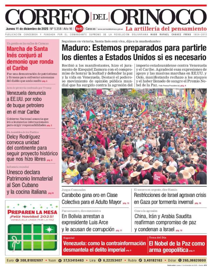 Edición Impresa Correo del Orinoco N° 5.358