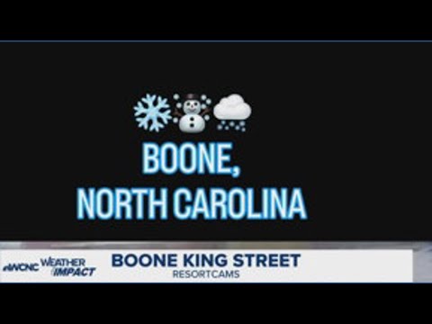 Snow falling in Boone