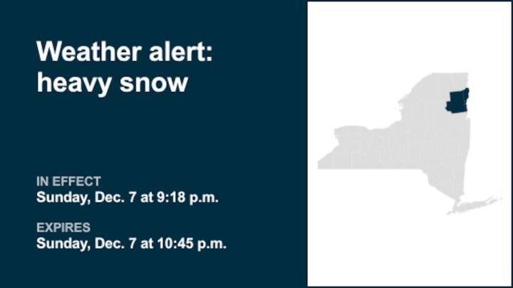 NY weather: Weather alert for heavy snow in Essex County Sunday night