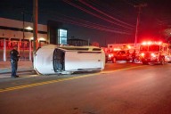 Overturned vehicle prompts emergency response on Arthur Kill Road