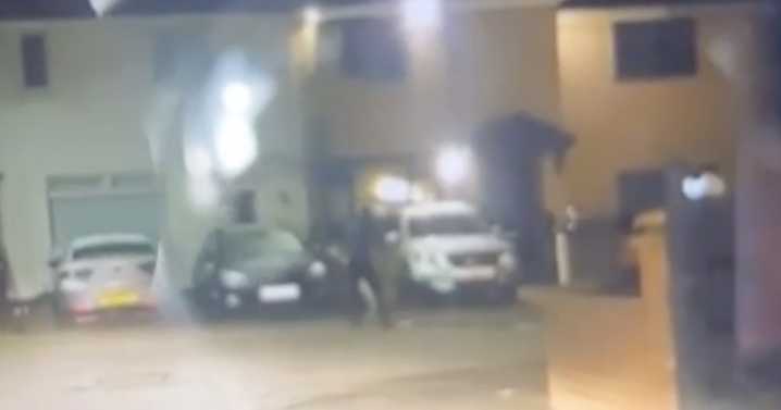 Moment gunman fires shots at Mark Richardson's pal's home amid bloody turf war