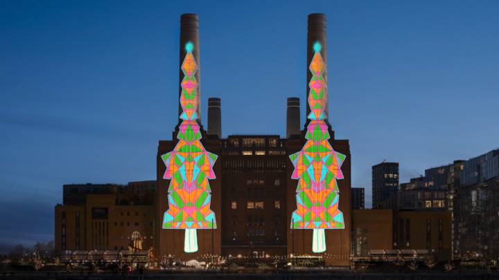 Apple Lights Up Your Tree on Battersea, Highlighting iPad