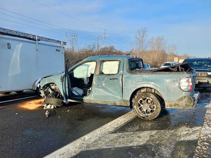 11 vehicles in chain-reaction crashes closed Route 690 in Van Buren for hours