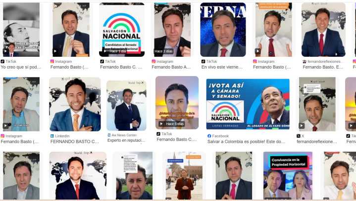 Lista de candidatos al Senado por Salvación Nacional. Fernando Basto en el renglón 88