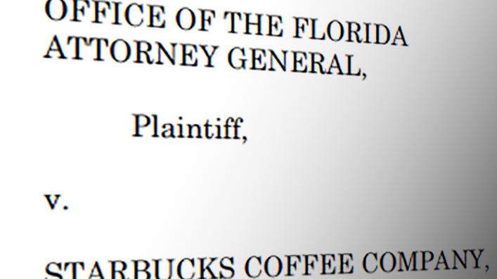 Florida sues Starbucks for bias against White people. Read the lawsuit