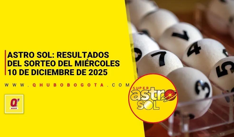 Astro Sol: estos son los resultados del sorteo del miércoles 10 de diciembre de 2025