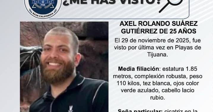 Se busca a Axel Rolando Suárez Gutiérrez de 25