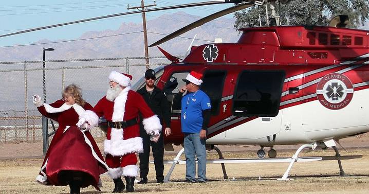 Santa and Mrs. Claus fly to Mohave Valley Community Park