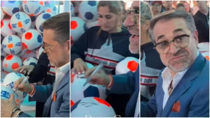 Gobernador chavista entrega balones de fútbol a jóvenes venezolanos con la condición de que lo reciban firmado por él