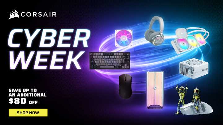 Black Friday is over, but Corsair's Cyber Week Sale delivers up to $80 off