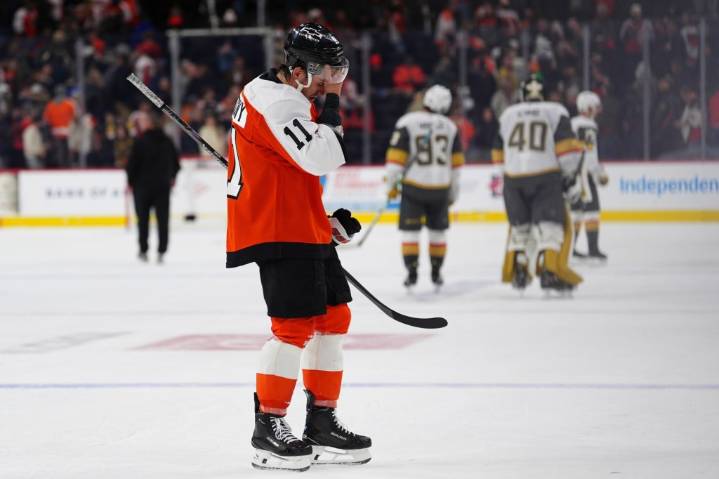 Flyers rally for point but fall to Vegas in overtime, 3