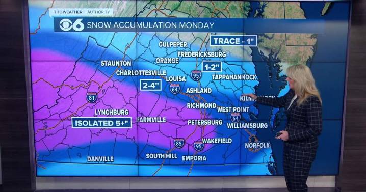Winter Storm Warning: More snow for Central Virginia on Monday