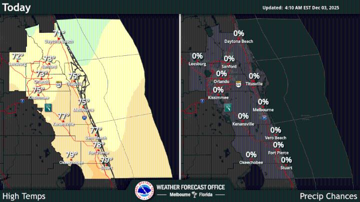 Overnight cold front brings dry conditions across Central Florida