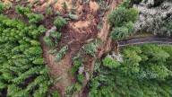 Portion of rural Oregon highway disappears under massive slide