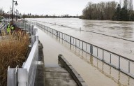 Skagit River creeps toward Mount Vernon flood wall