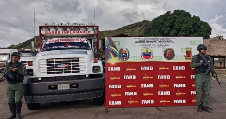 FANB retiene cargamento de 575 cilindros de gas en Bolívar (+Fotos)